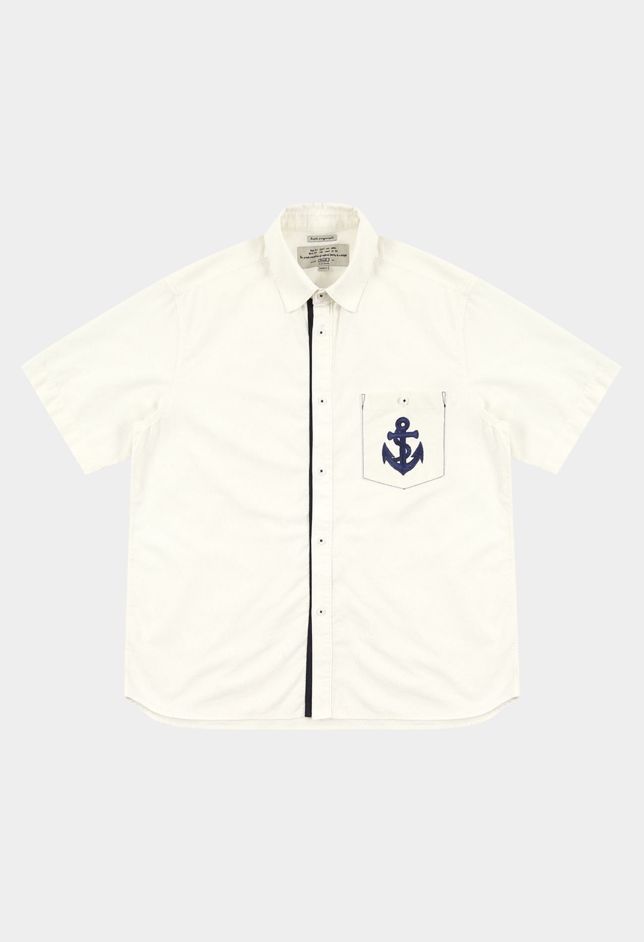keek [Limited Edition] Anchor Wappen Pocket Shirts - Ivory 스트릿패션 유니섹스브랜드 커플시밀러룩 남자쇼핑몰 여성의류쇼핑몰 후드티 힙색