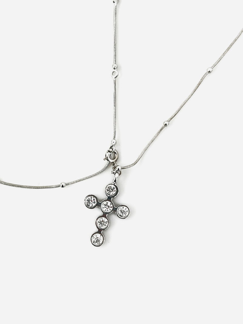 큐빅진주롱네크리스-necklace