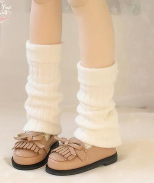 Double-layer stacked socks White (40cm)