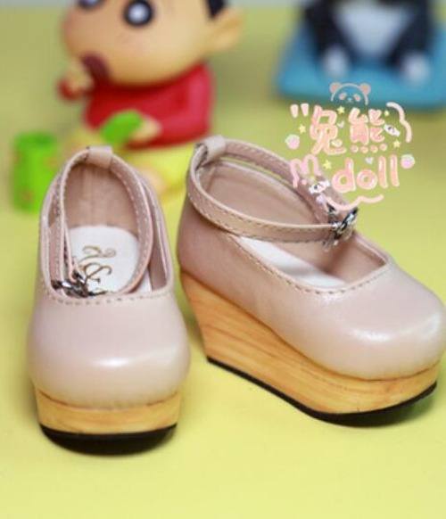 Wooden Sole Strap Wood Shoes Pink