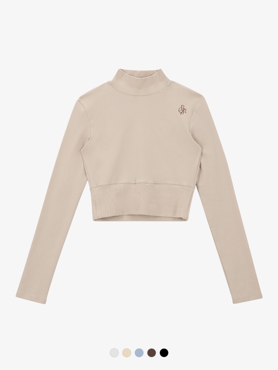 Tシャツ・カットソー citybreeze Logo embroidered cropped turtleneck t-shirt_BLACK Logo Embroidered Crop Turtleneck T-Shirt_5COLORS - CITYBREEZE