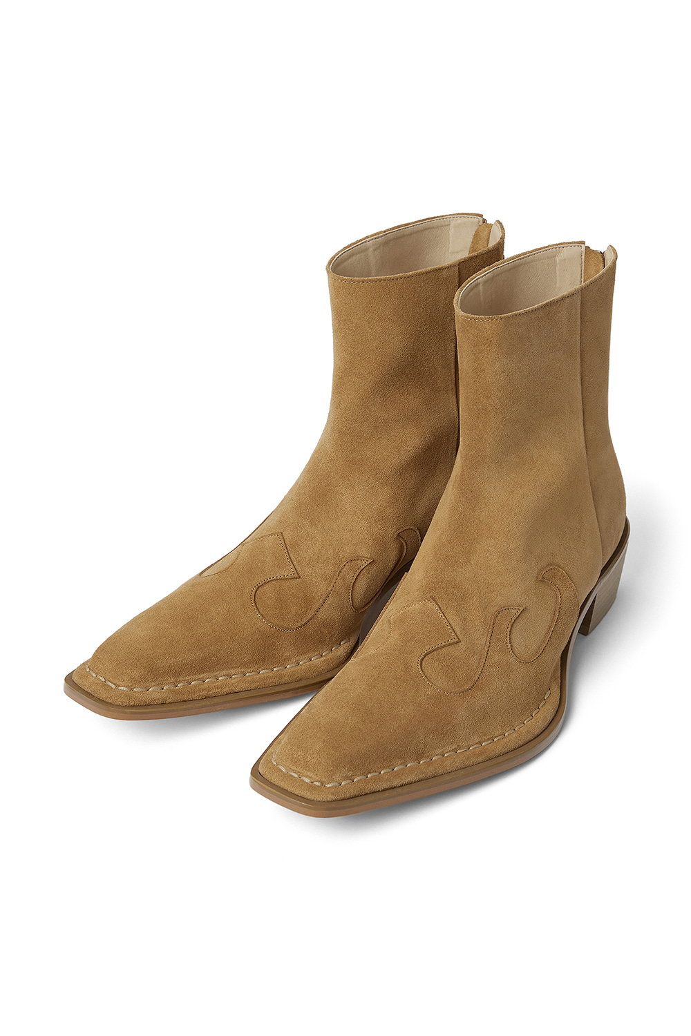 WESTERN ANKLE BOOTS [CAMEL SUEDE]		