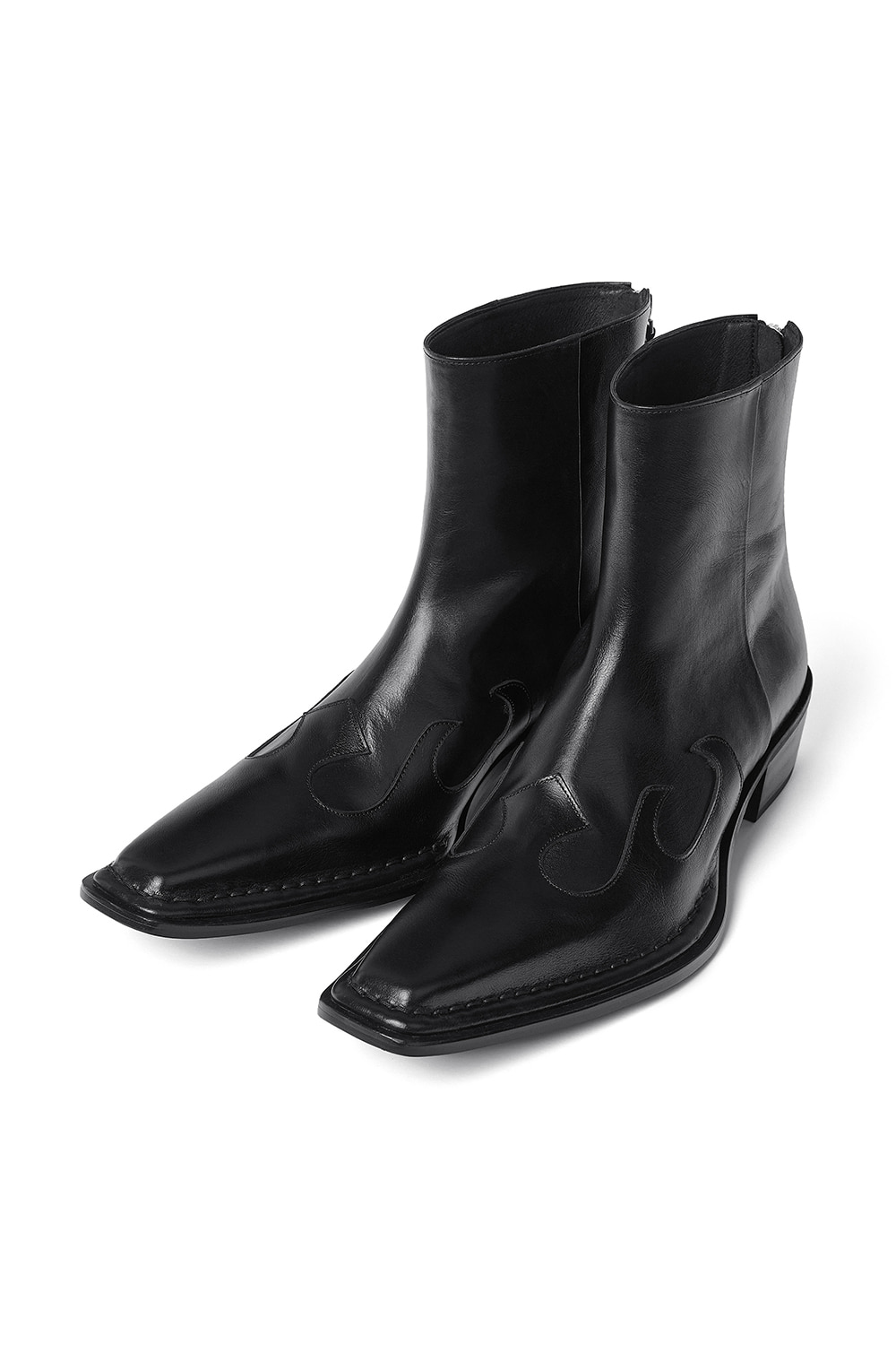 WESTERN ANKLE BOOTS [BLACK]		