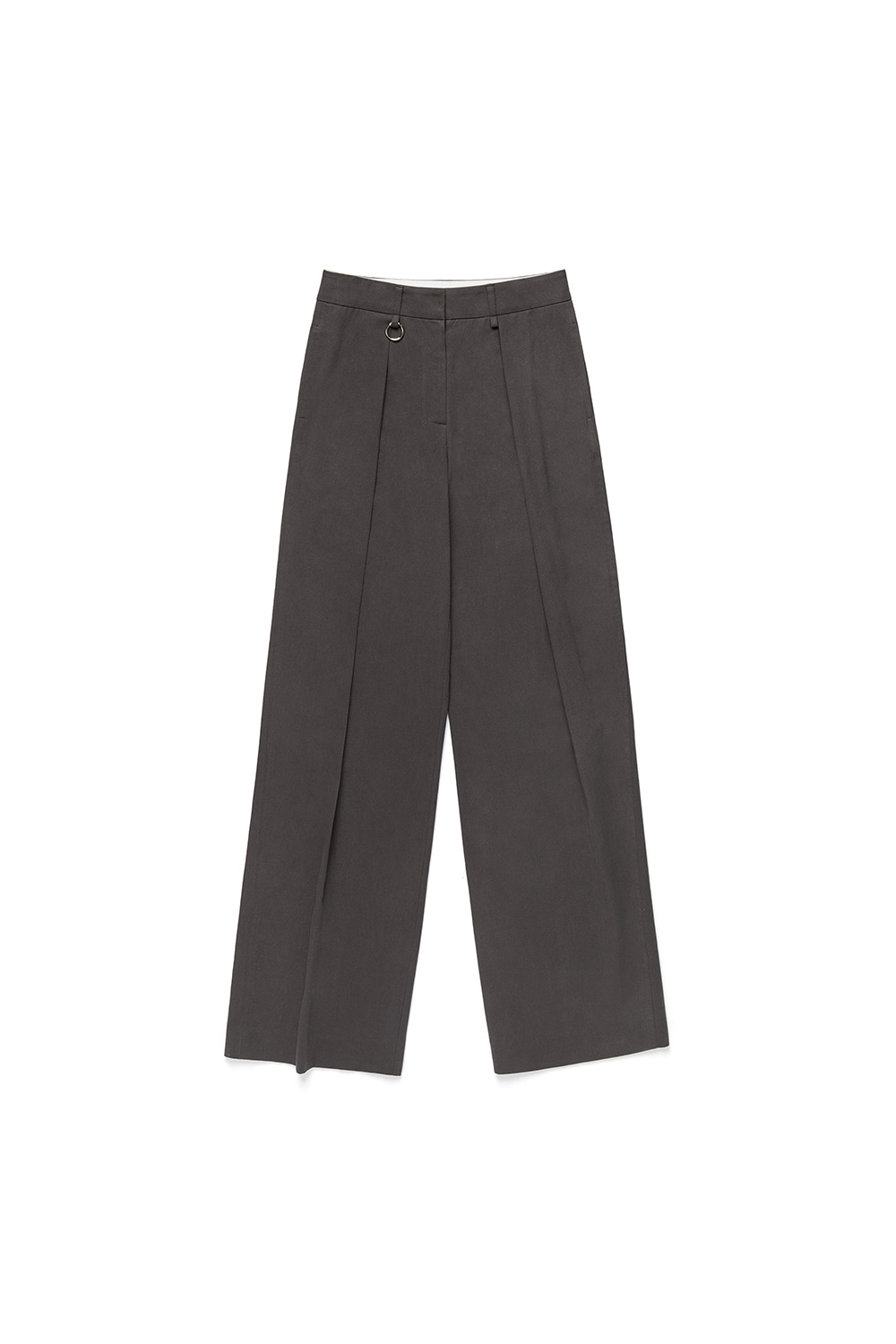 DOUBLE PLEATED COTTON PANTS [CHARCOAL]		