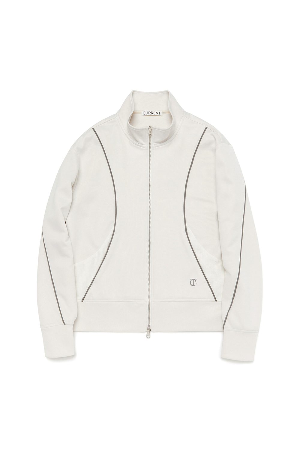 ASSYMETRIC JERSEY ZIP UP [OFF WHITE]		