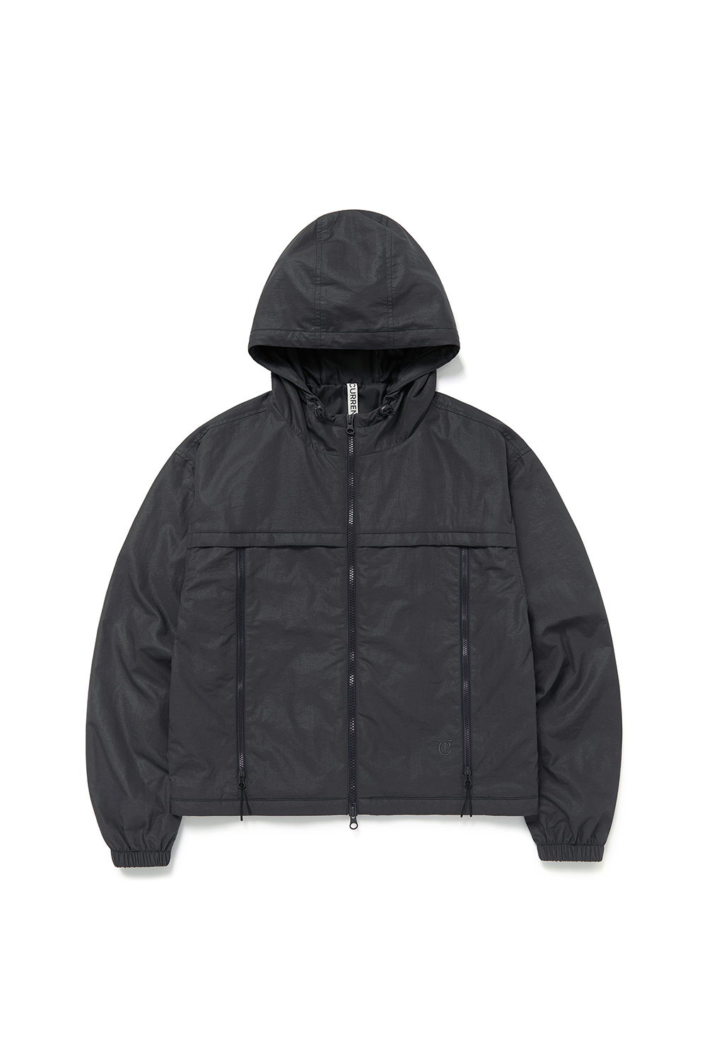 GLOSSY HOODED JUMPER [CHARCOAL]		