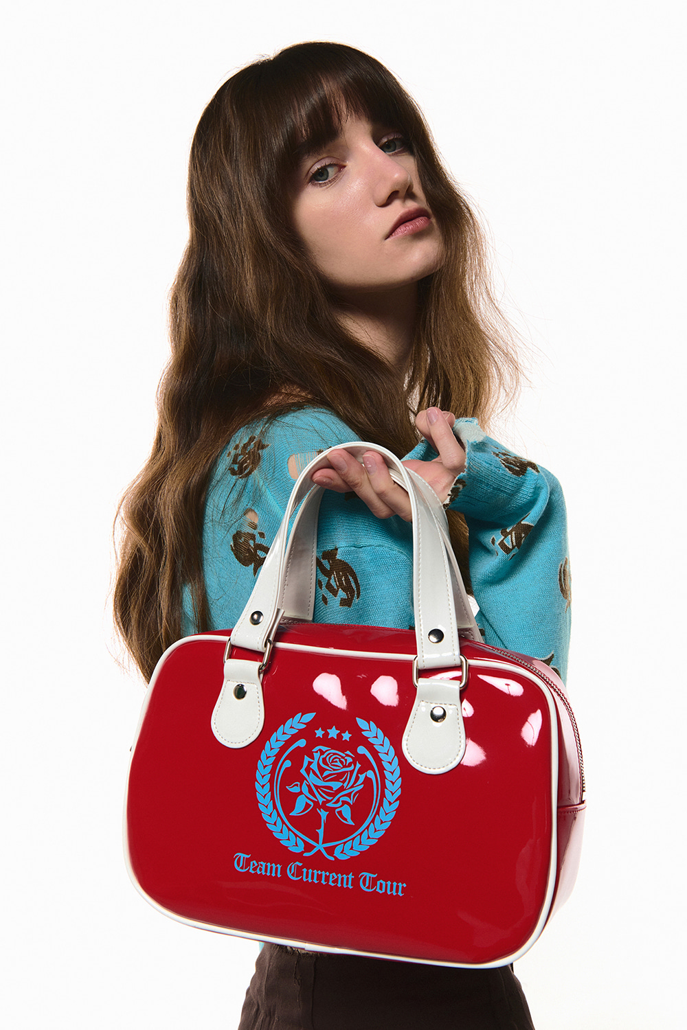 GLOSSY SQUARE BOWLING BAG [RED]		