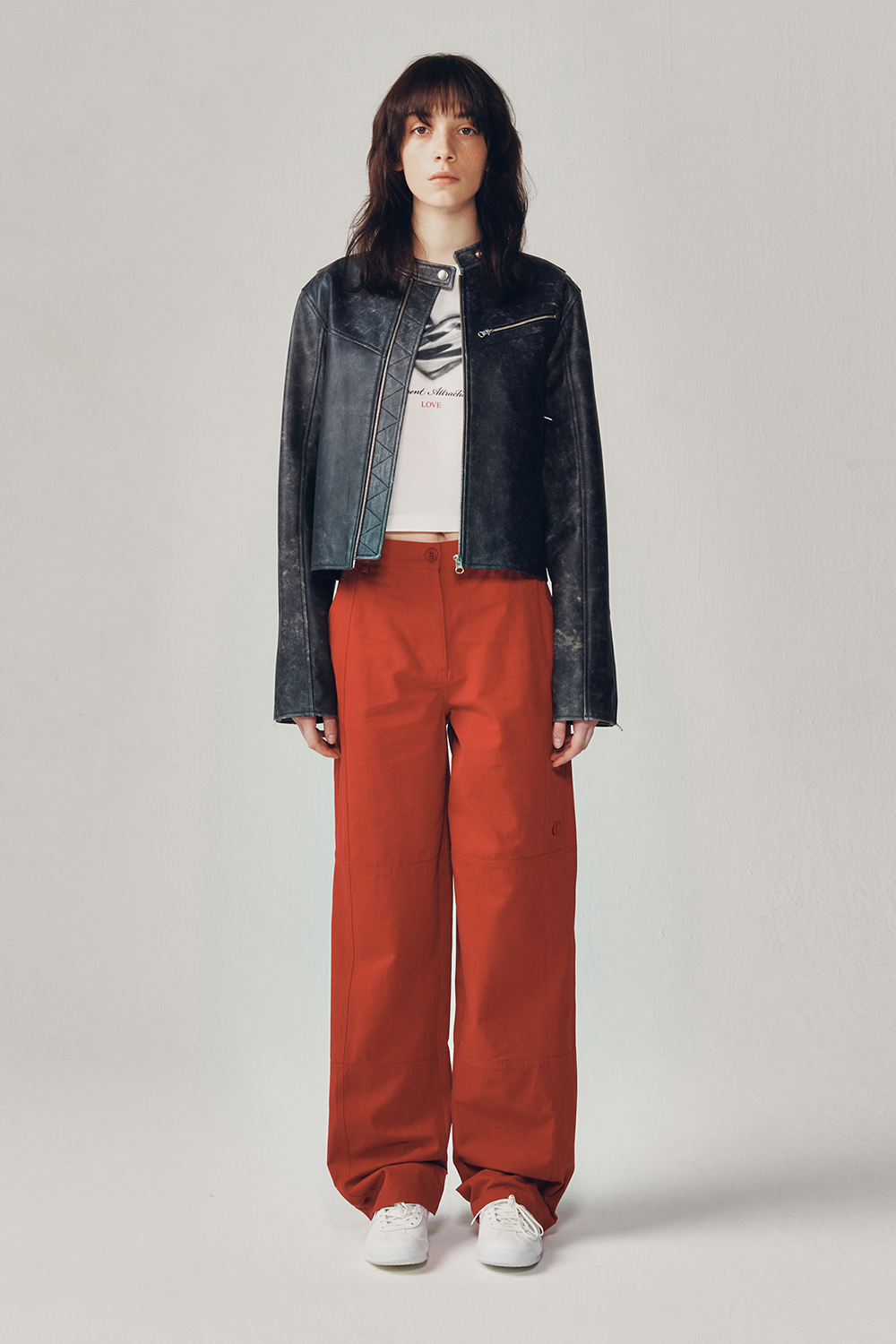 STRAIGHT COTTON PANTS [RED]		