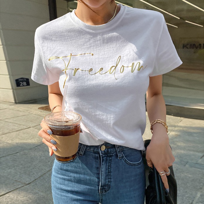 Dabagirl FREEDOM Print T-Shirt