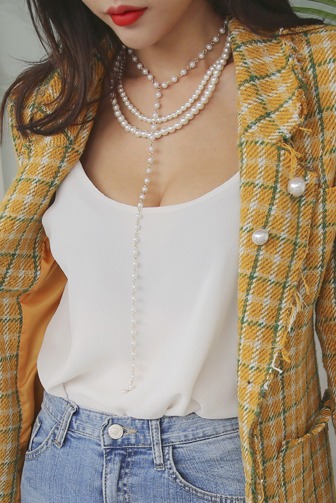 Dabagirl Layered Faux Pearl Necklace