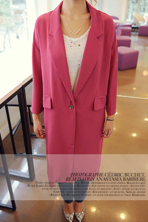 앵글루즈핏롱자켓_C3OU  픽미업 자켓 재킷 가을 루즈핏 박시 오버사이즈 보이프렌드핏 롱 long 핑크 퍼플 기본 베이직 캐주얼 
