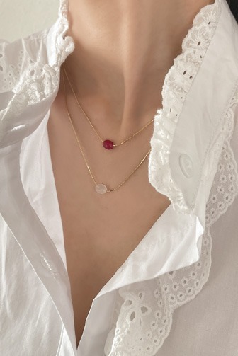 Dabagirl Gemstone Pendant Chain Strap Necklace