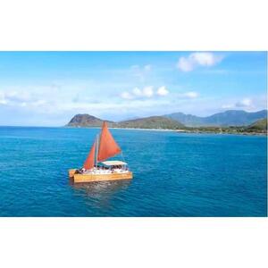 미국 하와이 호놀룰루: 아침 폴리네시아 카누 항해