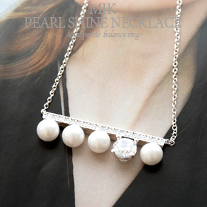 [Mik-AC591] Pearl silver necklace