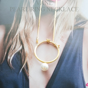 [Vane-AC630] Pearl ring necklace