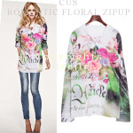 [Cus-CO1655] Romantic floral zipup-2013,NEW 수입신상 화사하고 너무 예뻐요! 