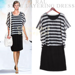 [Ral-OP318] Stripe layering dress- TOP + DRESS세트구성된 스타일리시아이템 