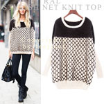 [Ral-KN151] Stylish net knit top-입체적 패턴이  멋스러운 아이템! 