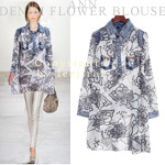 [Ann-TO559] Denim flower blouse-2014, 수입봄신상주문폭주!! 너무 예뻐요 