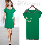 [Vane-OP635] Green beads dress-글램&amp; 시크 &amp; 트렌디,매력적인 DRESS 