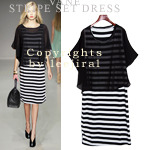 [Van-OP656] Stripe set dress- TOP + DRESS세트구성된 스타일리시아이템 