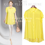 [Vane-TO744] Kona pleats blouse- 리드미컬한 플리츠라인로맨틱 &amp;우아한 스타일완성! 