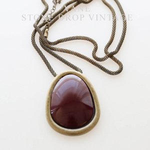 [Vane-AC575] Stone drop vintage necklace