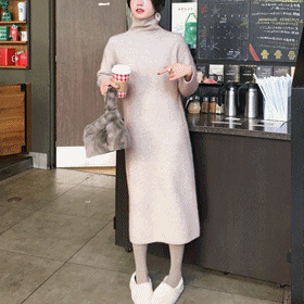 [Vane-OPe477] 테라 니트 드레스-(TIME SALE 30%) 따뜻하고 포근한 니트원피스!베이직하면서도 따뜻! 단품당일출고