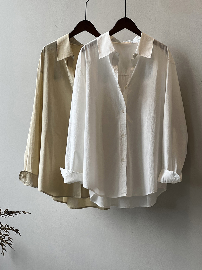 blouse oatmeal color image-S1L43