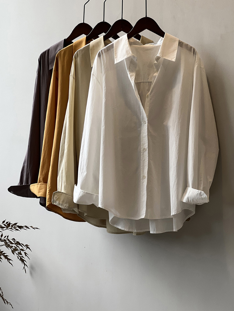 blouse oatmeal color image-S1L46