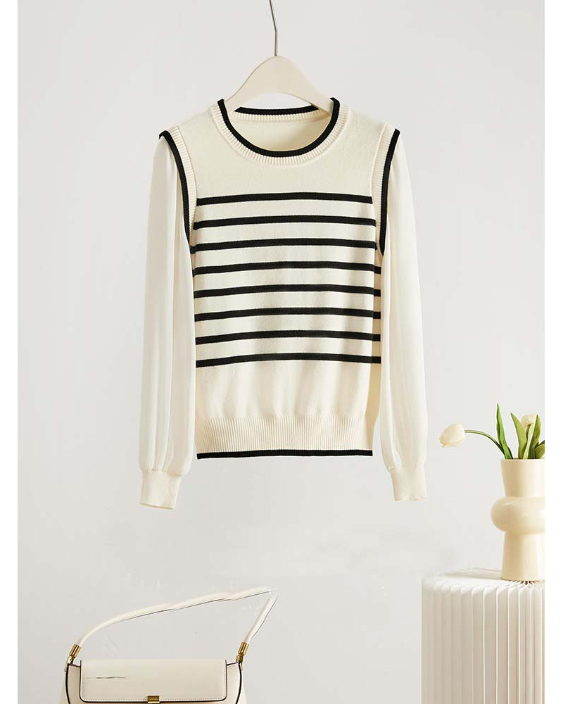 long sleeved tee white color image-S1L27