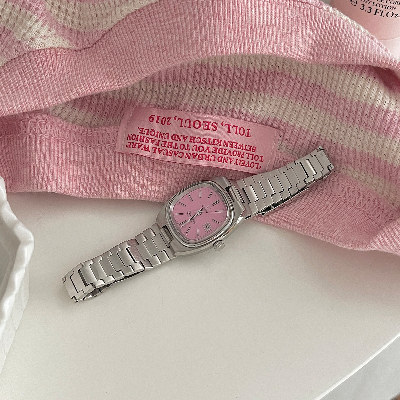 OMEGA Seamaster automatic date pink watch