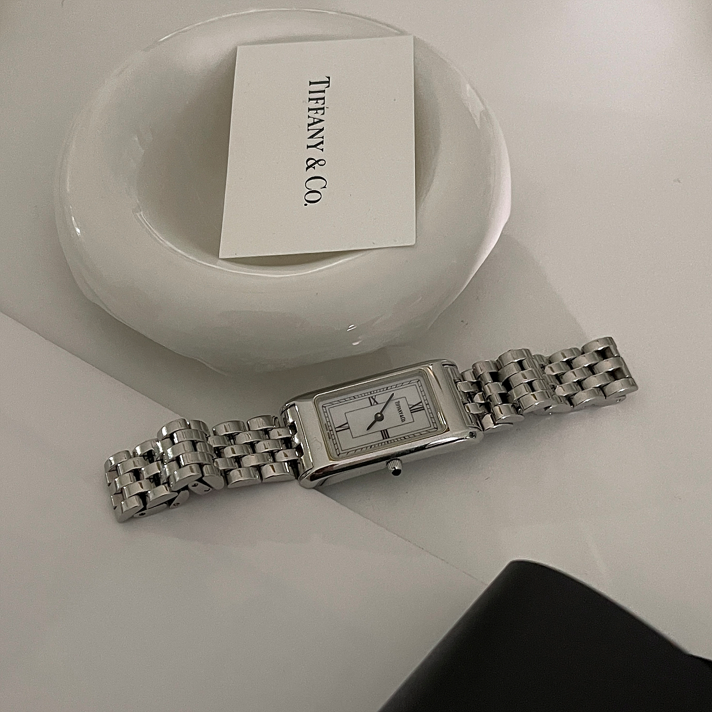 TIFFANY&amp;CO. simple square steel watch
