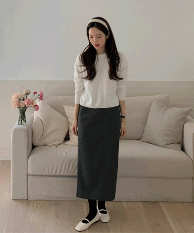 Winter slit wool skirt : [PRODUCT_SUMMARY_DESC]