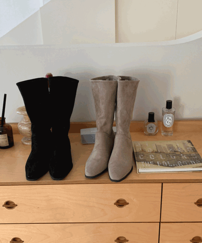 Monica suede middle boots : [PRODUCT_SUMMARY_DESC]