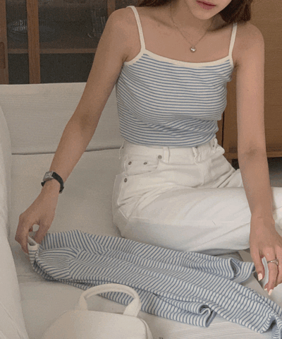 Romi Jeanne striped sleeveless shirt : [PRODUCT_SUMMARY_DESC]
