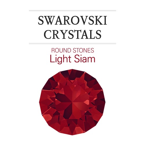 Swarovski Crystals Round Stone Light Siam (No Hotfix) - danjinail