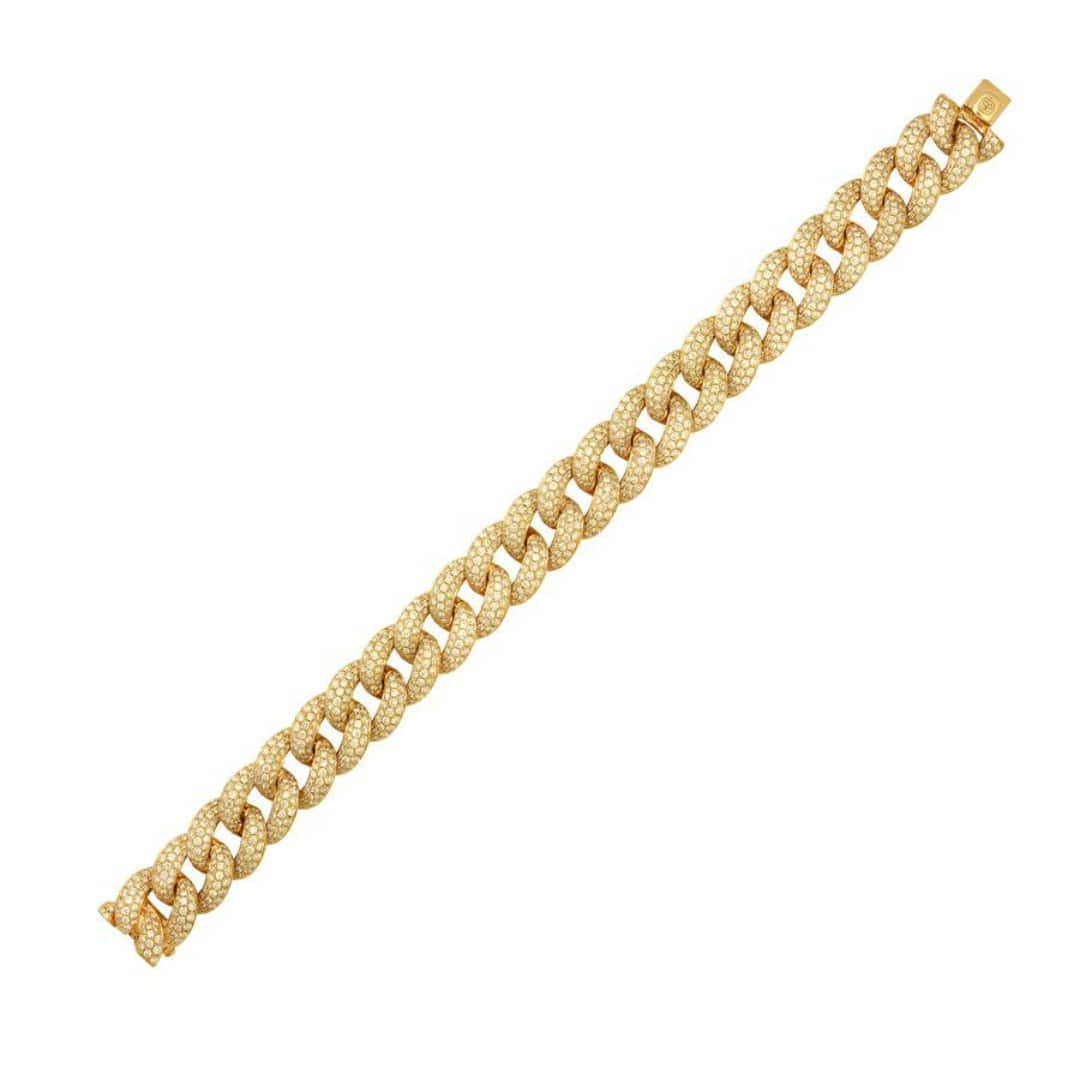 Gold &amp; Pave Diamond Link Bracelet / 골드 &amp; 파베 다이아몬드 링크 브레이슬렛