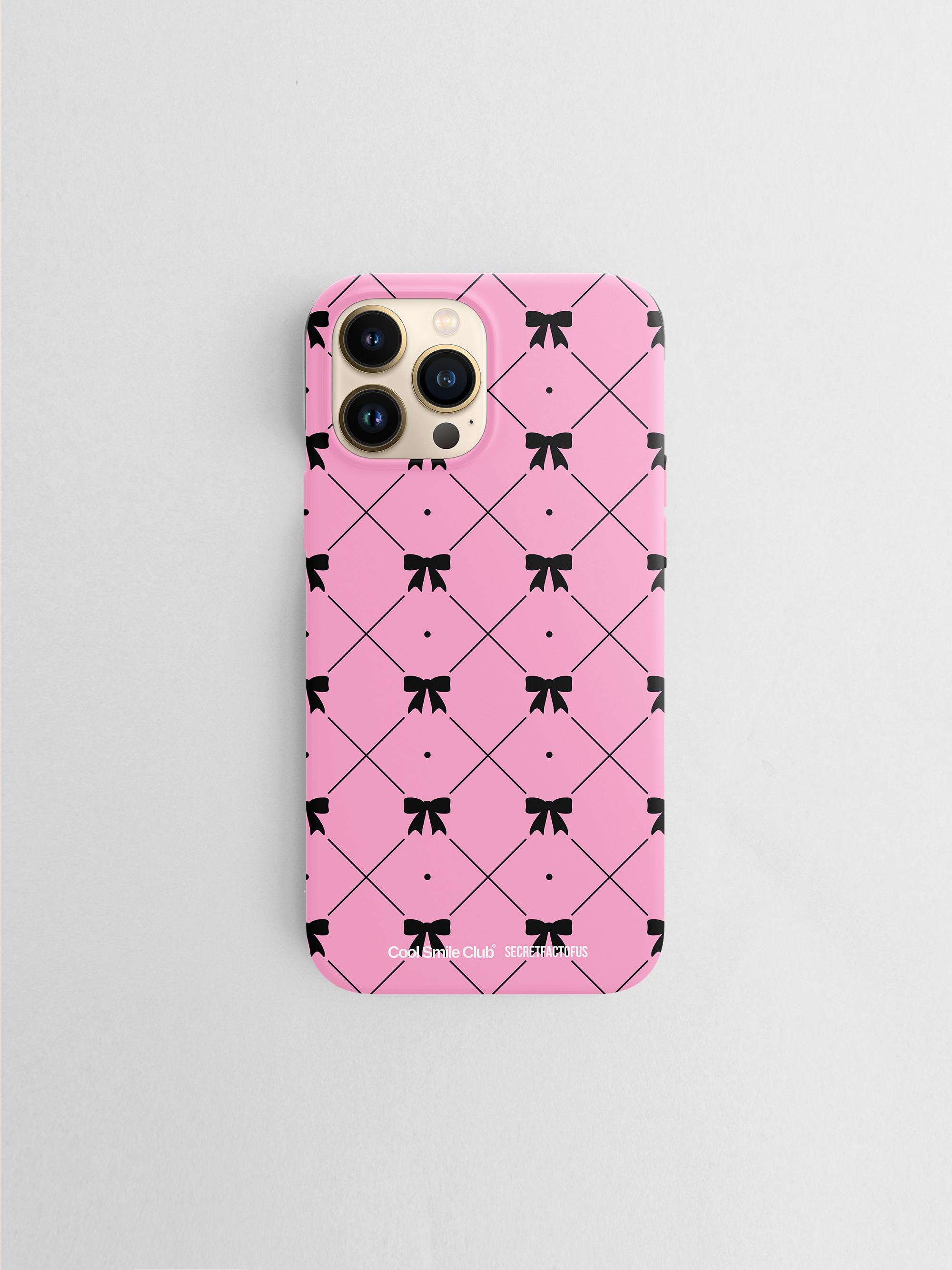 [Pre-order] 쿨 &amp; 어썸 홀리데이 휴대폰 케이스 블랙 보우 온 핑크 / Cool &amp; Awesome Holiday Mobile Cover Black Bow On Pink
