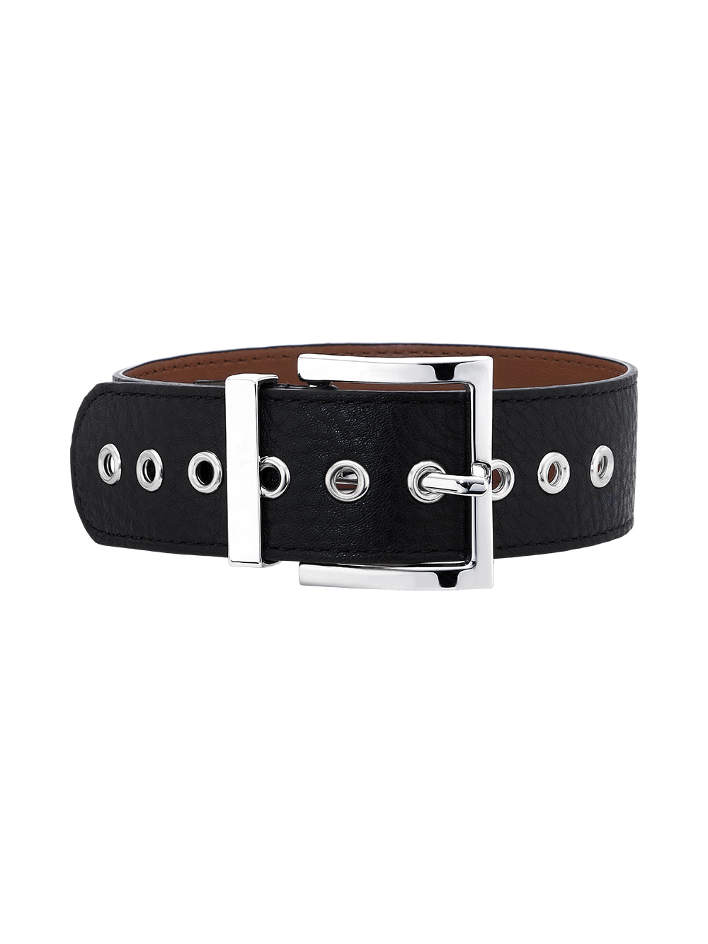 LARGE BUCKLE UP LEATHER CHOKER