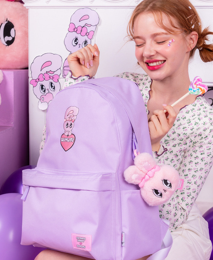 DAYLIFE♥ESTHER BUNNY BIG HEART DAY BACKPACK(PURPLE)リュックサック