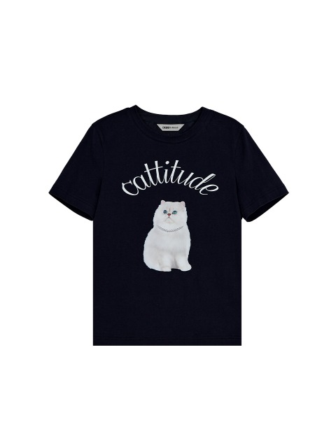 Pearl Necklace Cat T-shirt_NV