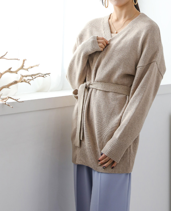 Extended Sleeve Loose Fit Knit Cardigan