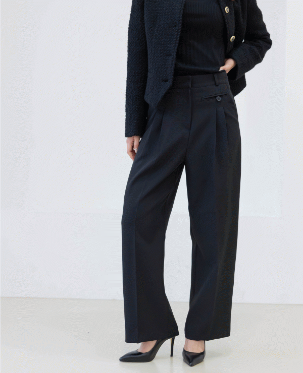 Tuck Wide Tailored Pants