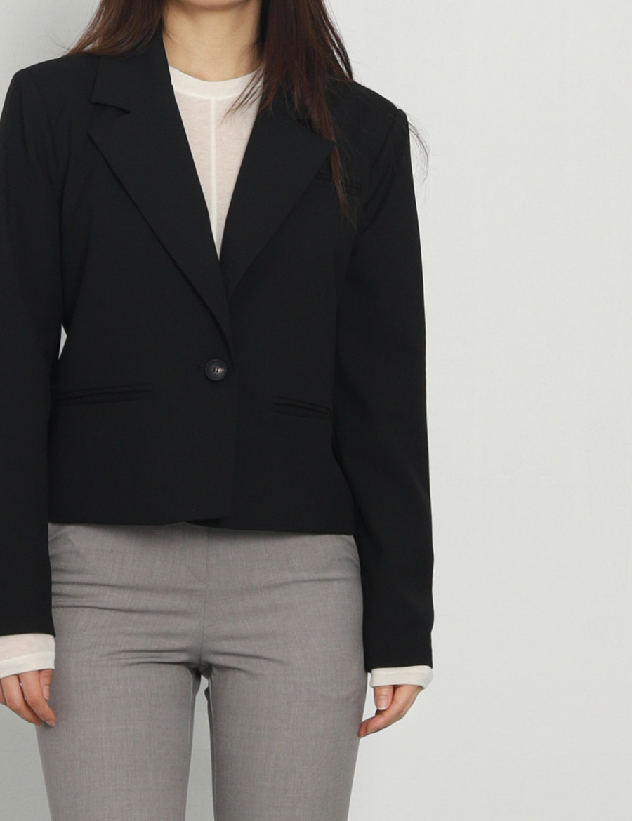 Notched Collar Buttoned Jacket