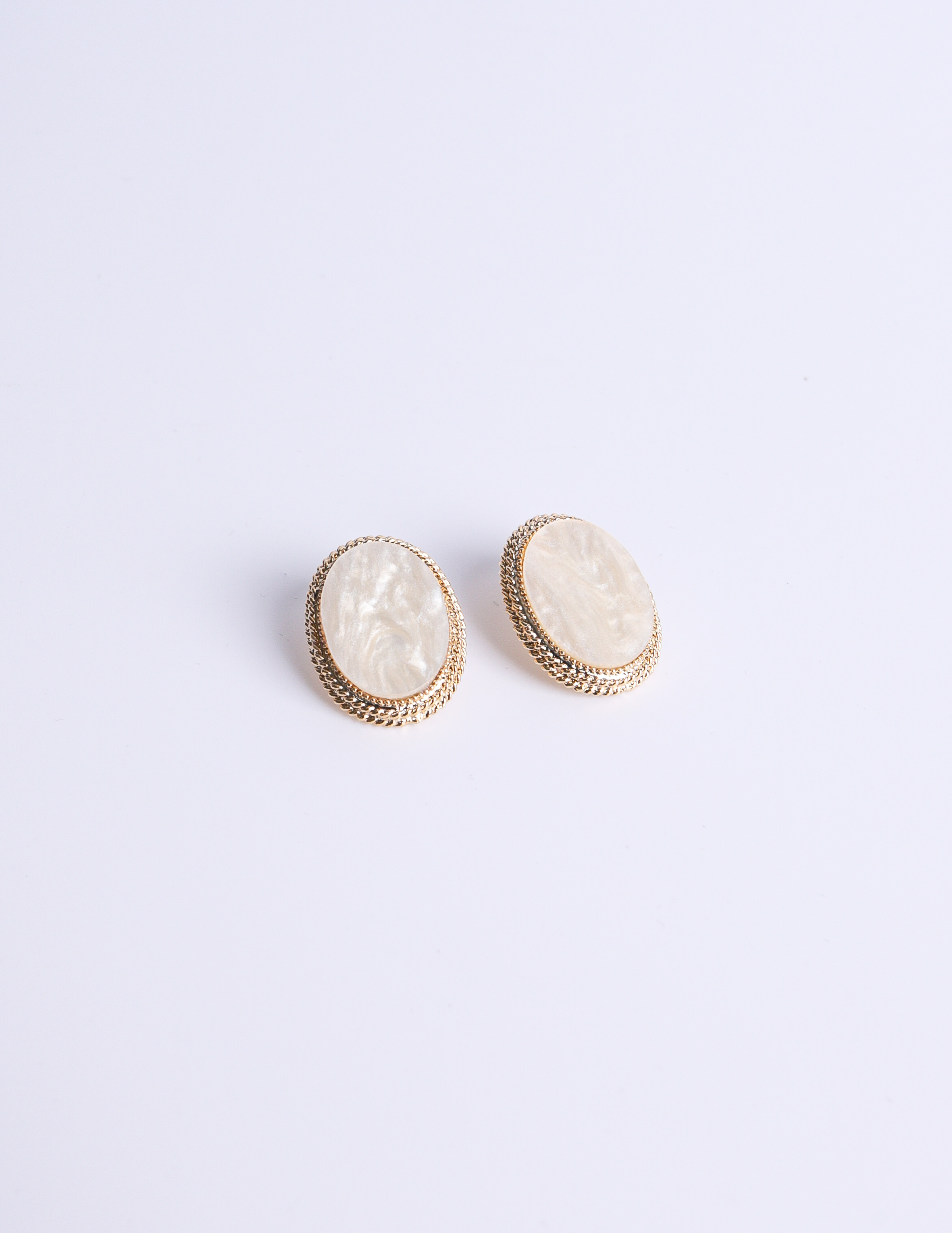 Marble Oval Earrings