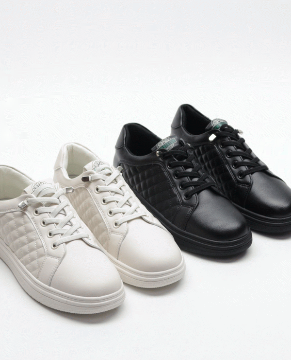 Quilted Round Toe Sneakers