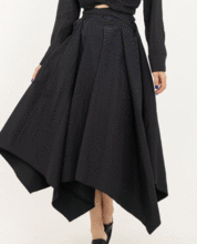 Asymmetrical Hem Self Tie Waist Skirt