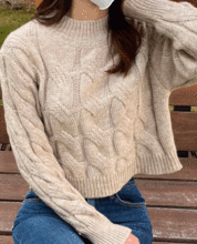 Cable Knit Round Neck Sweater