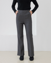 High-Waisted Semi-Bootcut Tailored Pants